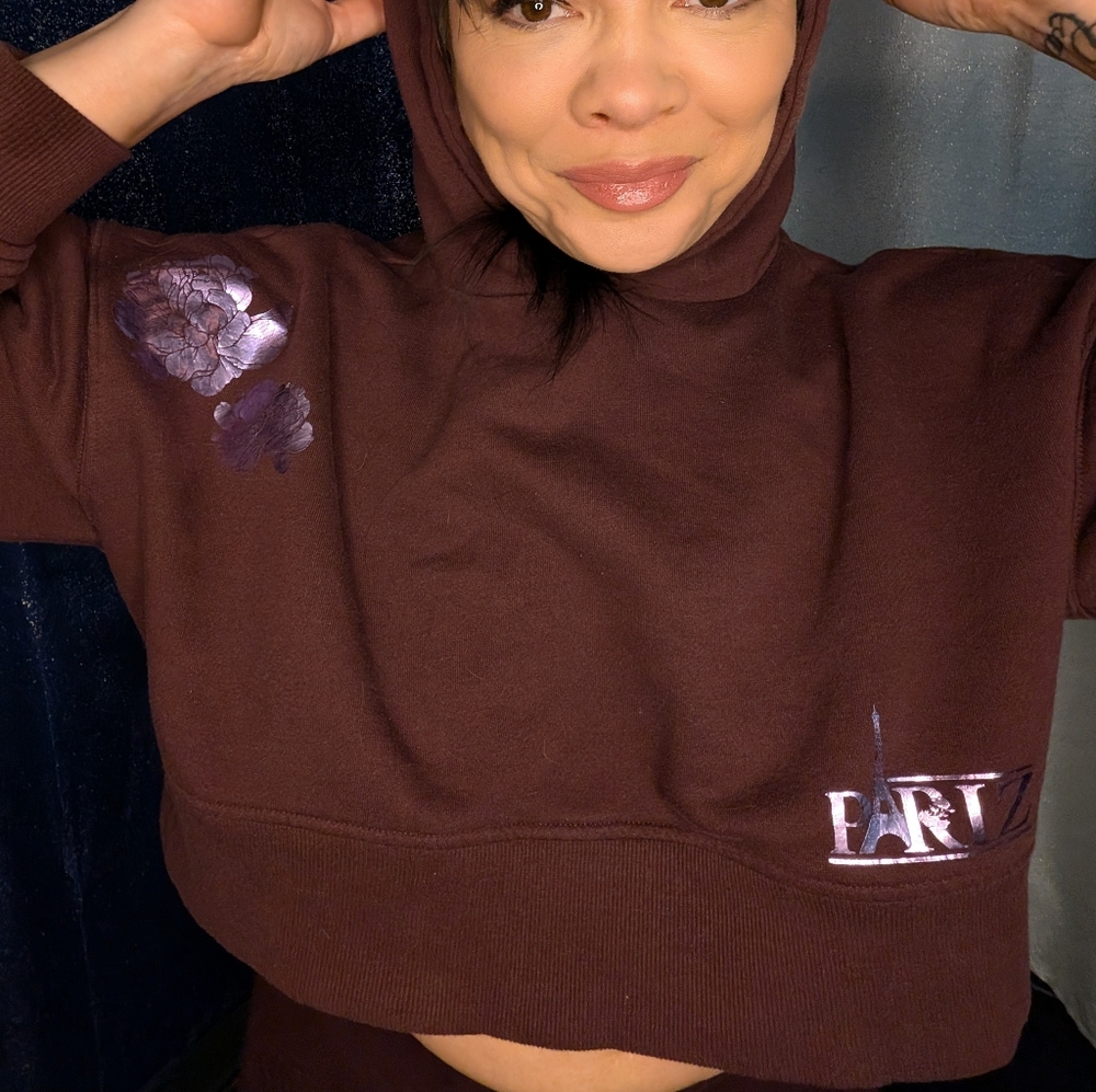 Custom Cropped Hoodie And Skirt Set One Of A Kind - Picture 8 of 10
